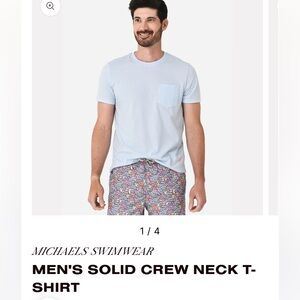 Michael’s Swimwear Men’s Solid Crewneck T-Shirt, Size XL, NWT